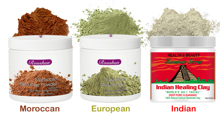 ROUSHUN brand quality moraccanred clay powder hyaluronic acid 