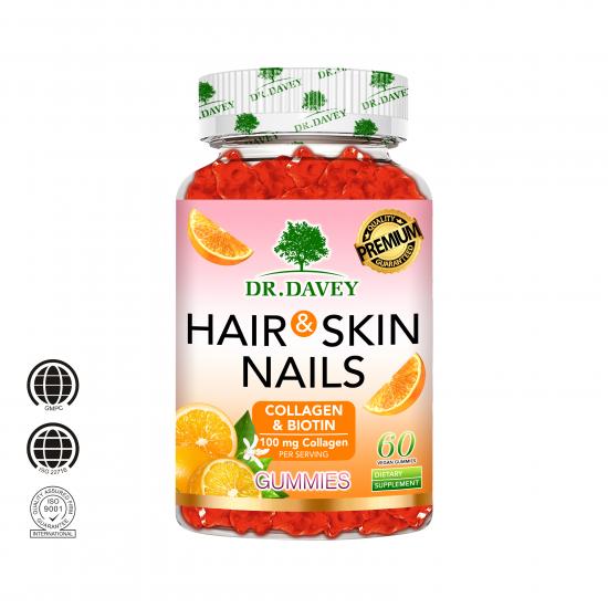  DR.DAVEY Hair & Skin Nails Collagen & Biotin Gummies 